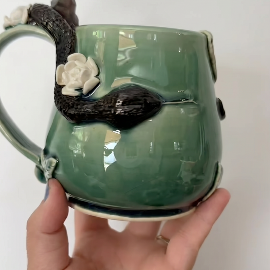 Serpent & Rose Mug - Handmade